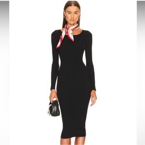 NWT REVOLVE LPA black ribbed knit midi dress